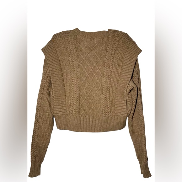 Aritzia Babaton Seek Cable Kit Sweater In Heather Gold/Camel size XS - Picture 5 of 8